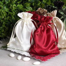 5x7" Satin Drawstring Bags, Personalized Wedding Favors