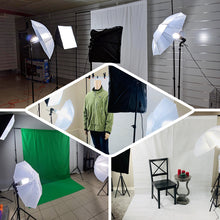 10Ft Background Support System, 1200W 6500K White Umbrella Soft box Lighting Photo Video Studio Kit With Chromakey Background Muslins (Green Black White) - Free Carry Case