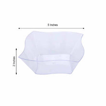 12 Pack 16oz Clear Wave Design Square Plastic Bowls, Disposable Bowl With Wave Edges
