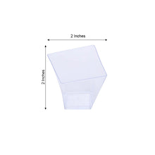 50 Pack Clear 2oz Modern Square Twist Plastic Dessert Cups, Disposable Taster Cups