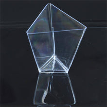 12 Pack 3oz Clear Triangular Plastic Dessert Cups, Disposable Appetizer Cups