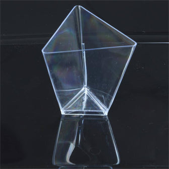 12 Pack 3oz Clear Triangular Plastic Dessert Cups, Disposable Appetizer Cups