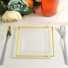 Disposable Plastic Salad Plates, Square Dessert Plates, Heavy Duty Plastic Plates