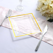 Disposable Plastic Salad Plates, Square Dessert Plates, Heavy Duty Plastic Plates