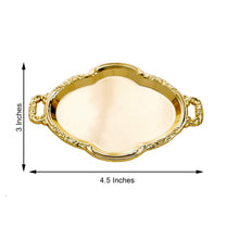 12 Pack | 4.5inch Gold Oval Mini Trays, Baroque Favor Candy Display Tray