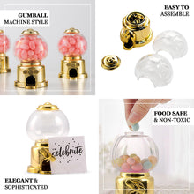6 Pack | 3.5inch Gold Mini Favor Candy Dispenser, Mini Gumball Machine