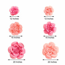 6 Pack Blush & Pink Giant Paper Flowers Peony Assorted Sizes - 12" | 16" | 20"