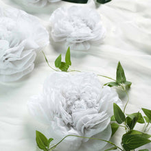 6 Pack White Giant Paper Flowers Peony Assorted Sizes -  12" | 16" | 20"