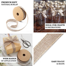 10 Yards 7/8inch Natural Tone Jute Burlap Ribbons