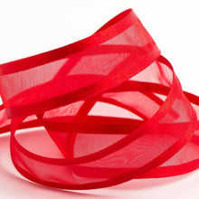 25 Yards | 7/8" DIY Red Organza Ribbon With Satin Edge
