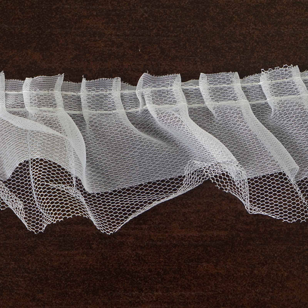 25 Yard Ruffle Lace Trim With Tulle Fabric For Dress Craft Sewing Trimming White Efavormart 3498