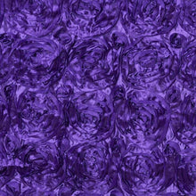 14"x108" Purple Grandiose Rosette Satin Table Runner#whtbkgd