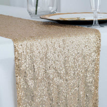 12"x108" Champagne Premium Sequin Table Runners#whtbkgd