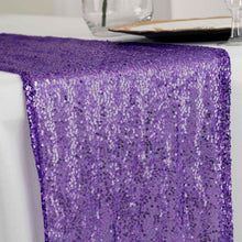 12"x108" Purple Premium Sequin Table Runners#whtbkgd