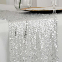 12"x108" Silver Premium Sequin Table Runners#whtbkgd