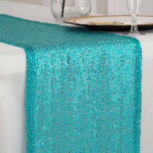 12x108 Turquoise Premium Sequin Table Runners#whtbkgd