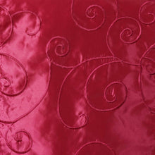 12"x108" Fuchsia Taffeta With Satin Embroidery Table Runner#whtbkgd