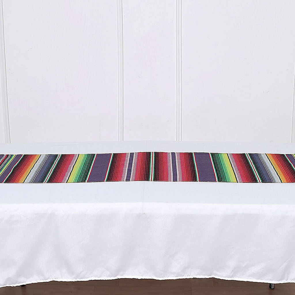 Mexican Serape Table Runner with tasse Saltillo Striped Tablecloth Fiesta Decor 