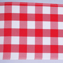 5 PCS Red/White Gingham Polyester Chair Sashes - 6x108"