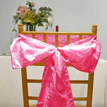 5 PCS | 6"x106" Fuchsia Crinkle Crushed Taffeta Chair Sashes