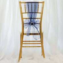 5pc x Navy Blue Organza Chair Sash