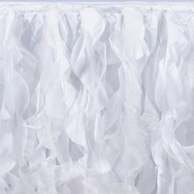 14ft Enchanting Curly Willow Taffeta Table Skirt - White#whtbkgd