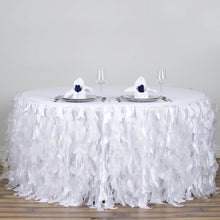 14ft Enchanting Curly Willow Taffeta Table Skirt - White