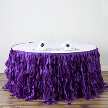 17ft Enchanting Curly Willow Taffeta Table Skirt - Purple