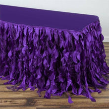 17FT Curly Willow Taffeta Table Skirt - Purple