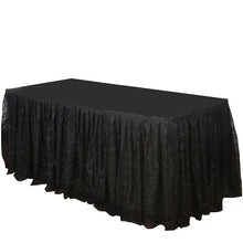 17FT Black Premium Pleated Lace Table Skirt