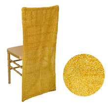 Metallic Glittering Shiny Gold Spandex Stretch Chair Slipcover#whtbkgd
