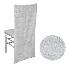 Metallic Glittering Shiny Silver Spandex Stretch Chair Slipcover#whtbkgd