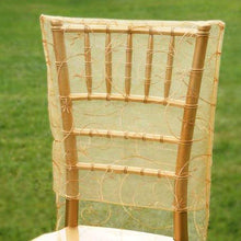 Gold Organza Chiavari Chair Covers | Chair Slipcovers with Satin Embroidery#whtbkgd