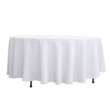 108" White Polyester Round Tablecloth