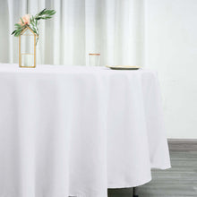 108" White Polyester Round Tablecloth