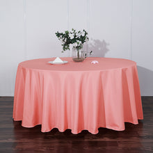 120 inch Coral Polyester Round Tablecloth