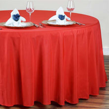 120" Red Polyester Round Tablecloth