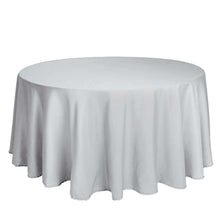 120inches Silver Polyester Round Tablecloth