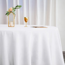 132inch White Polyester Round Tablecloth, Reusable Linen Tablecloth