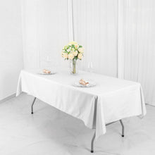 54"x96" White Polyester Rectangular Tablecloth