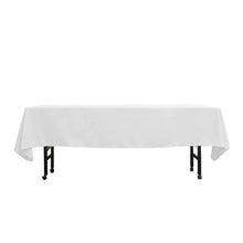 60"x102" White Polyester Rectangular Tablecloth