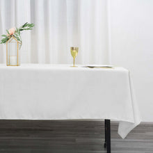 60"x102" White Polyester Rectangular Tablecloth