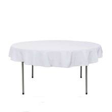 70inch White Polyester Round Tablecloth, Reusable Linen Tablecloth