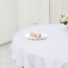 70inch White Polyester Round Tablecloth, Reusable Linen Tablecloth