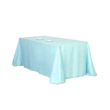 90"x132" Blue Polyester Rectangular Tablecloth