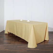 90x132 Champagne Polyester Rectangular Tablecloth