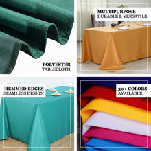 90"x132" Turquoise Polyester Rectangular Tablecloth