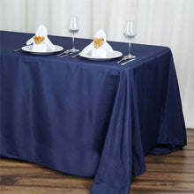 90x132" Navy Blue Polyester Rectangular Tablecloth