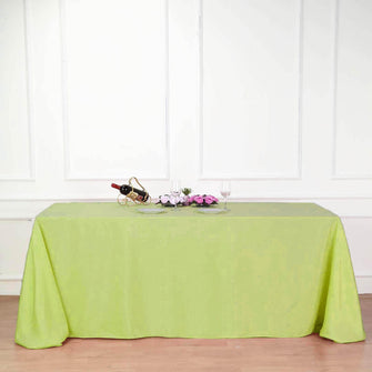 90"x132" Lime Green Sage Polyester Rectangular Tablecloth