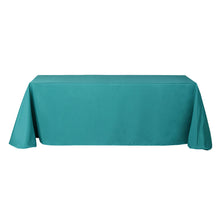 90"x132" Peacock Teal Polyester Rectangular Tablecloth
